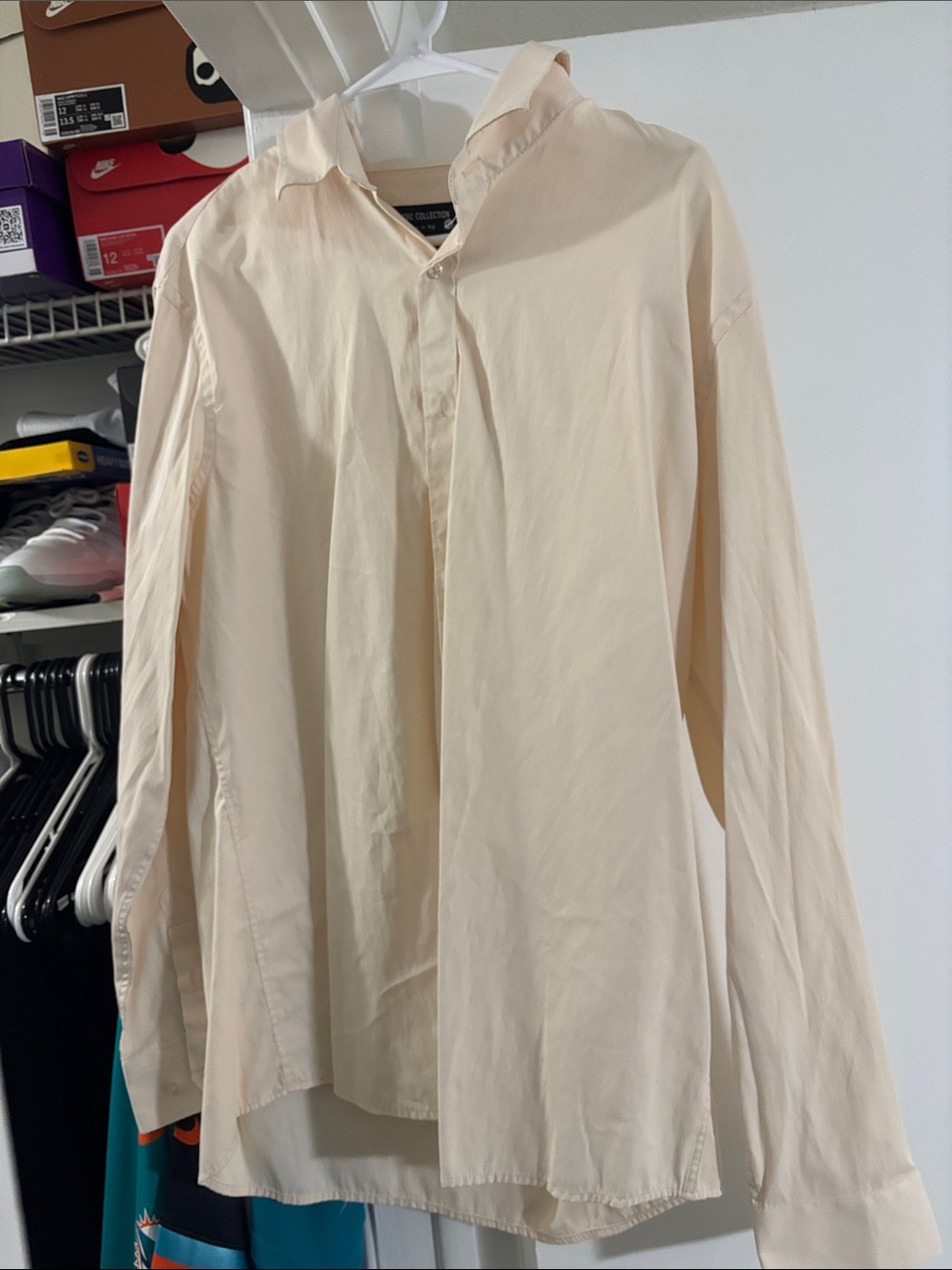 Men's Lightweight Cream Button-Up Shirt